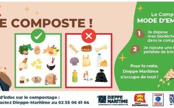 Dieppe-Maritime installe des composteurs de rue à Martin-Eglise pour faciliter le tri des biodéchets