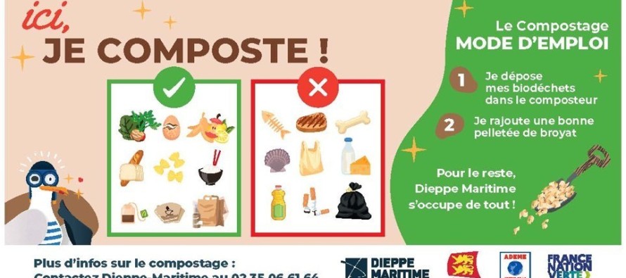 Dieppe-Maritime installe des composteurs de rue à Martin-Eglise pour faciliter le tri des biodéchets