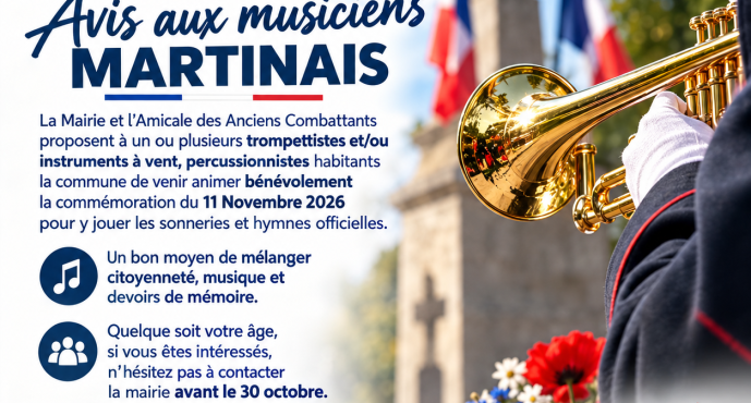 Avis aux musiciens martinais !